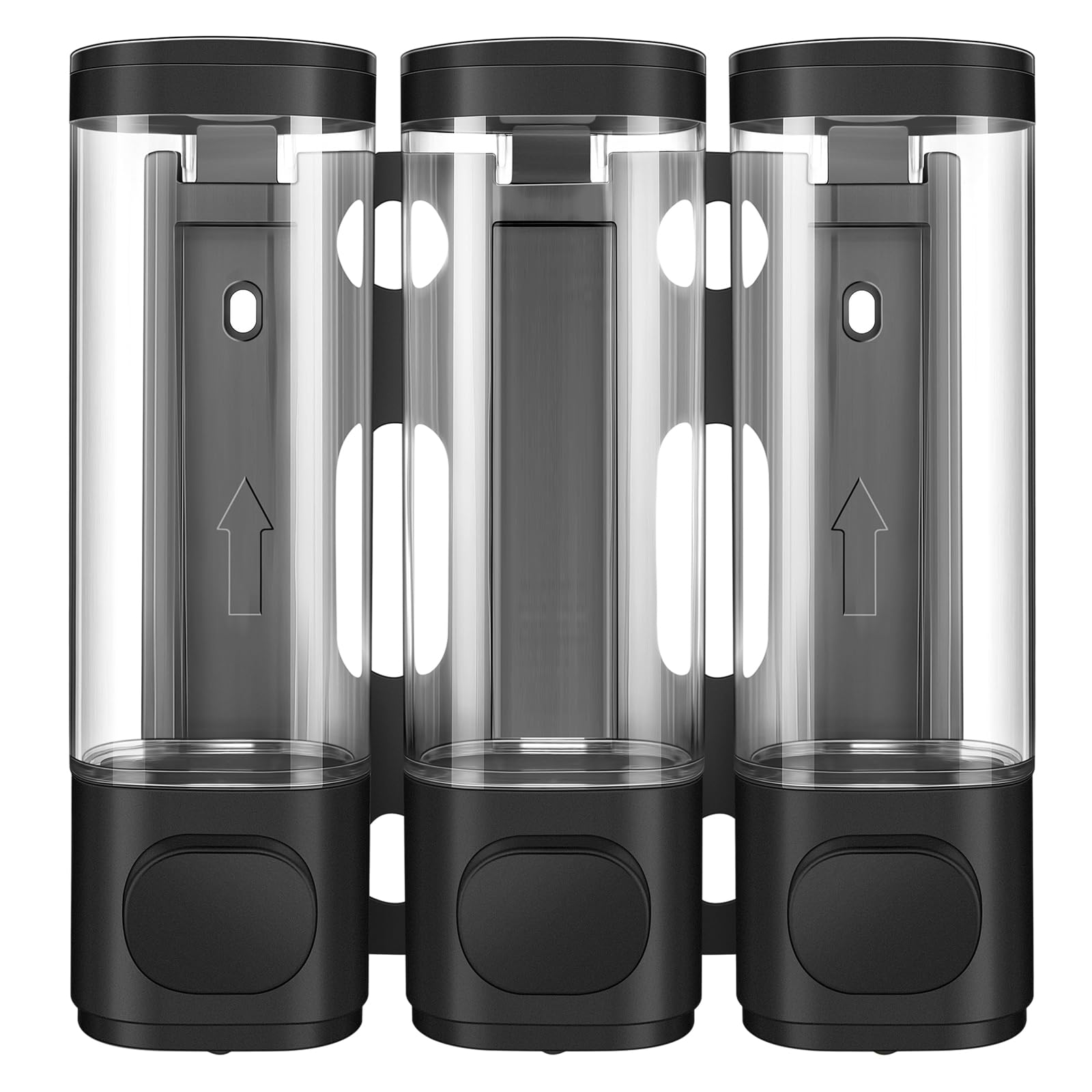 3-in-1 Room Wall Mounted Bathroom,Shower Pump Dispenser and Organizer,Dispensers for The Shower,Shampoo and Conditioner Dispenser,Shampoo Dispenser for Shower(Black)