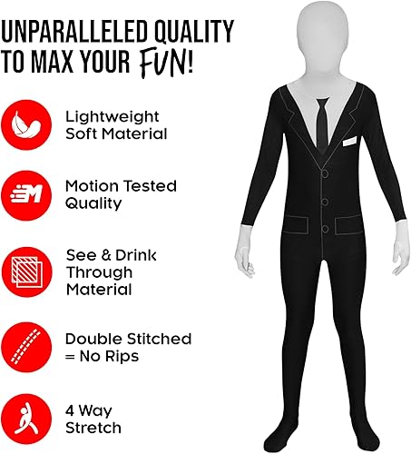 Miniatura 2 de Morphsuits Kids Slenderman Costume Boys Bodysuit Zalgo Demon Monster Scary Halloween Costumes for Boys