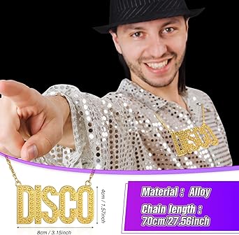 Chaîne Disco En Or - Pour Carnaval, Discothèque, Années 70