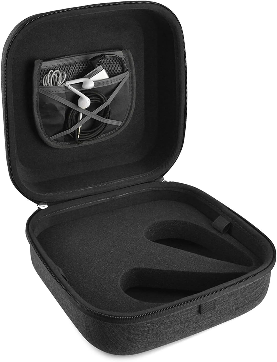 Geekria Shield Headphones Case Compatible with Sennheiser HD800S, HD800, HD820, HD700, HD660s2, HD650, PXC550 II, Replacement Hard Shell Travel Carrying Bag with Cable Storage (Dark Grey) - Image 2