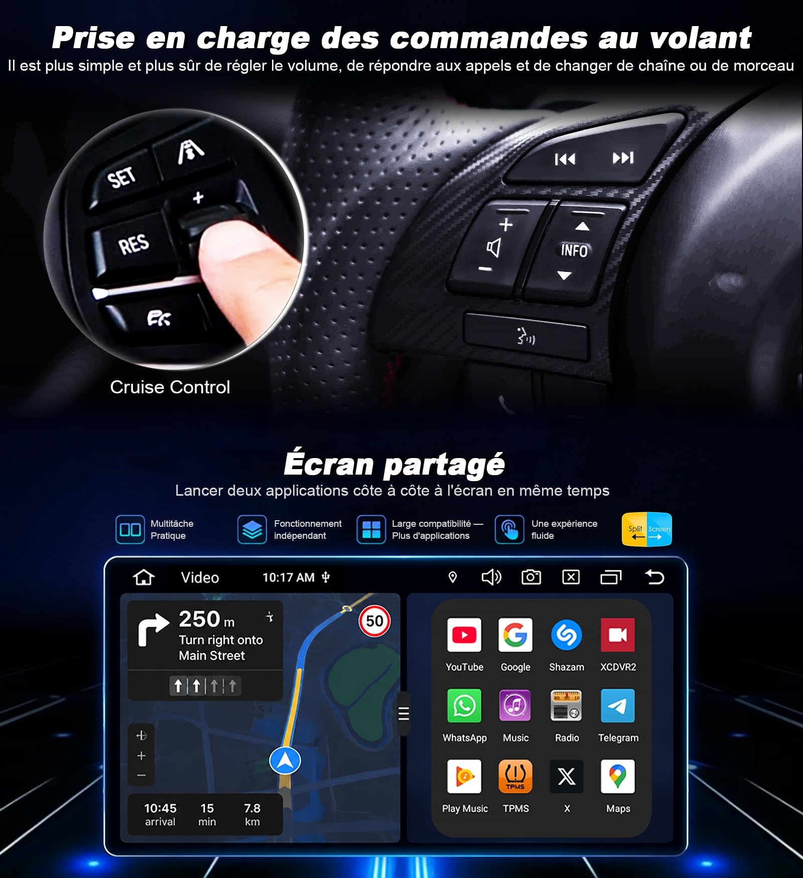 8GO+128GO 8-Core Android 16 Autoradio Bluetooth pour VW T5 Caddy Sharan Polo 6R Tiguan Golf 5 6 Passat, 7" 2DIN DVD Radio IPS Écran Tactile GPS sans Fil CarPlay Android Auto Dab+ FM DSP WiFi 4G Canbus