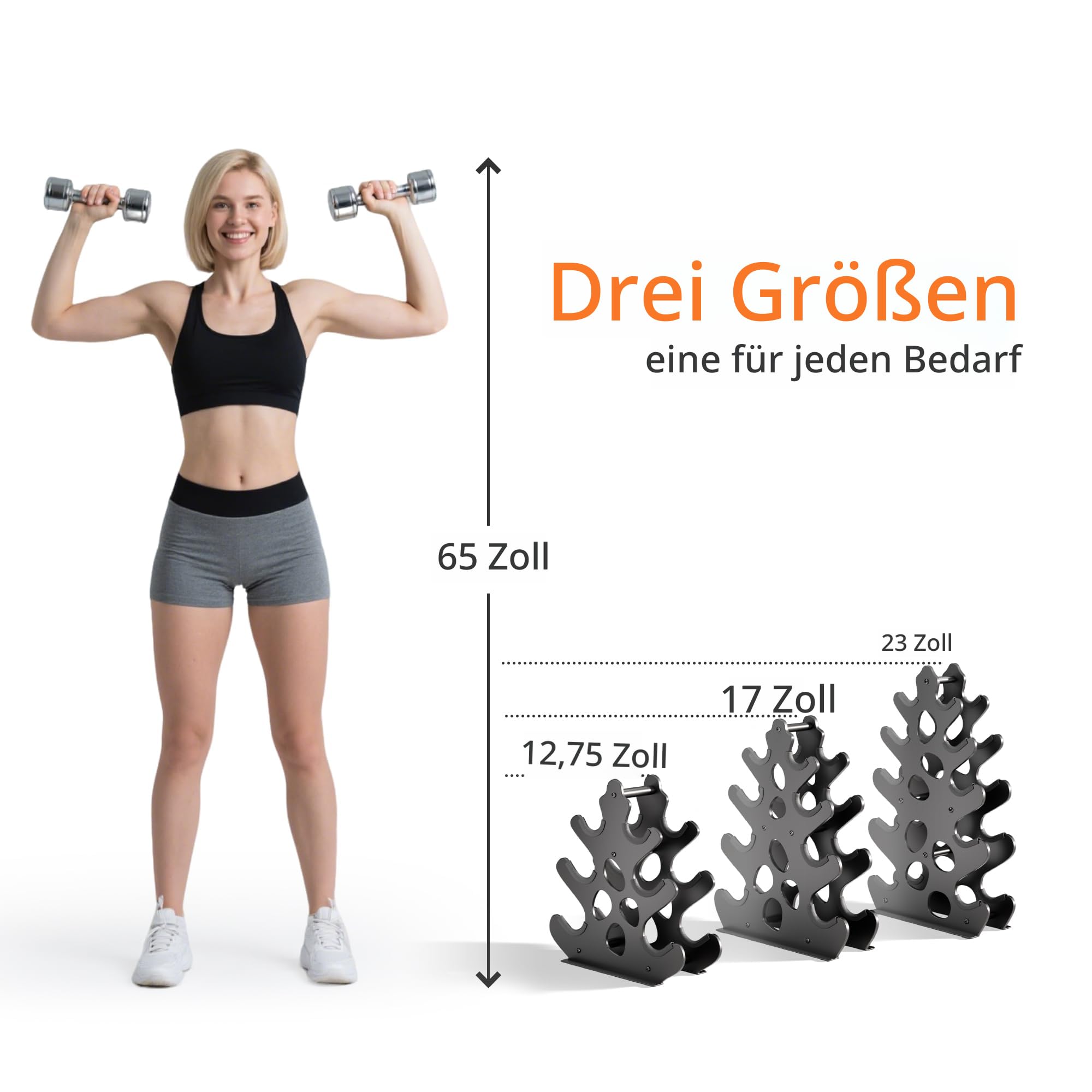 3-stufiges/4-stufiges/5-stufiges Hantelregal, Gewichtsständer für das Home Gym, Halteständer für Freihanteln