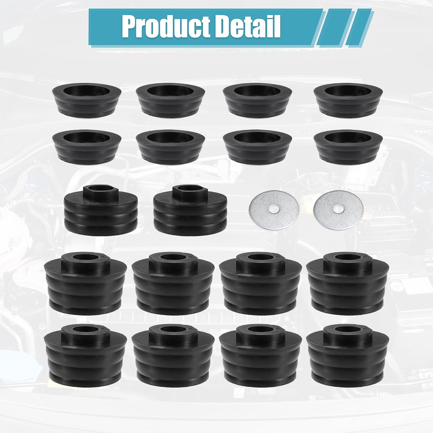 X AUTOHAUX 1 Set Body Mount Bushing Kit for Ford F250 F350 Super Duty 1999-2018 Body Cab Mounts and Washers