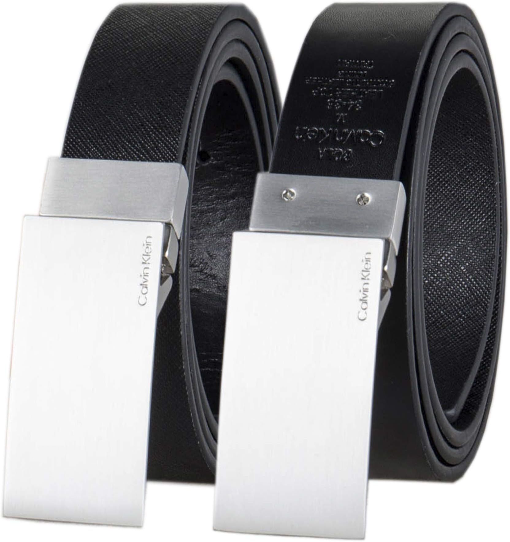 Men's Reversible Dress Belt With Plaque Buckle Belt (pack of 1)