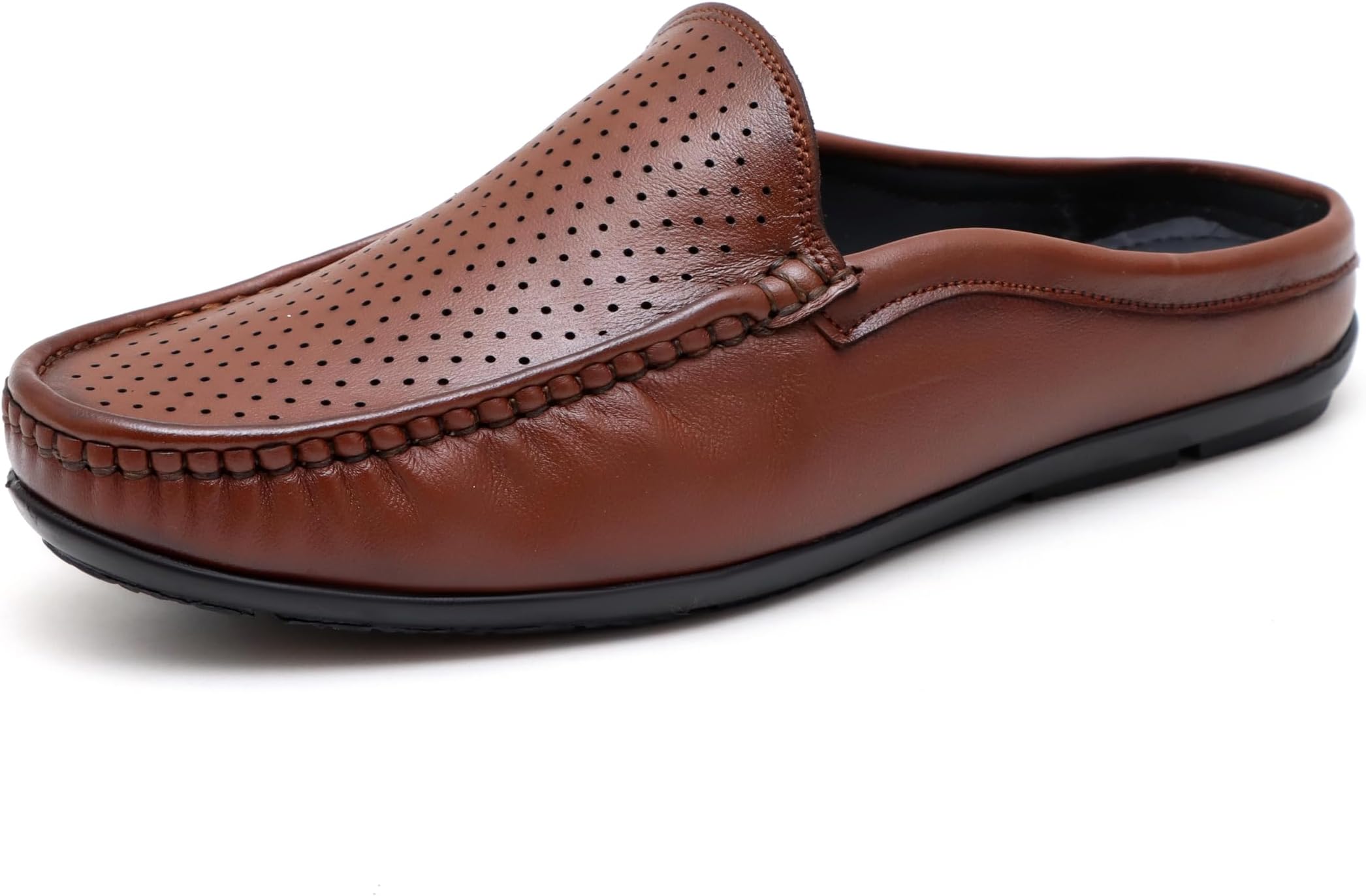 Genuine Leather Back Open Loafers Shoes for Men