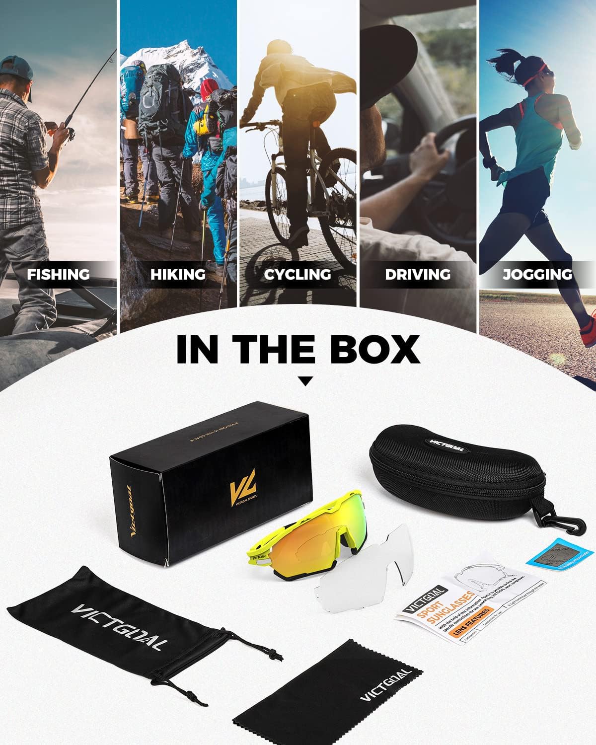 VICTGOAL Cycling Glasses for Men Women with Polarized and Photochromic 2 Lenses Clear Road Bike Running Sports Sunglasses - Image 6