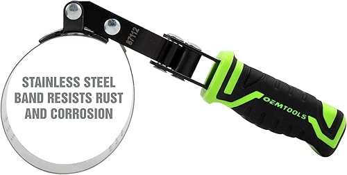 Miniatura 5 de OEMTOOLS 87112 Llave giratoria profesional para filtro de aceite (2-78 pulgadas - 3-38 pulgadas), llave pequeña para filtro de aceite, llave de