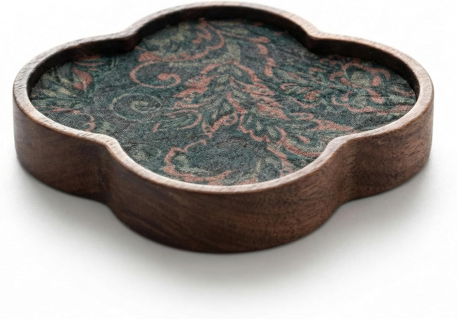 Minimalist Classic Walnut Wood Tea Tray, Solid Wood Handmade Tea Ceremony Tray, Natural Wood Grain Tea Serving Tray for Home/Office/Tea Room Study, Jade Patterns