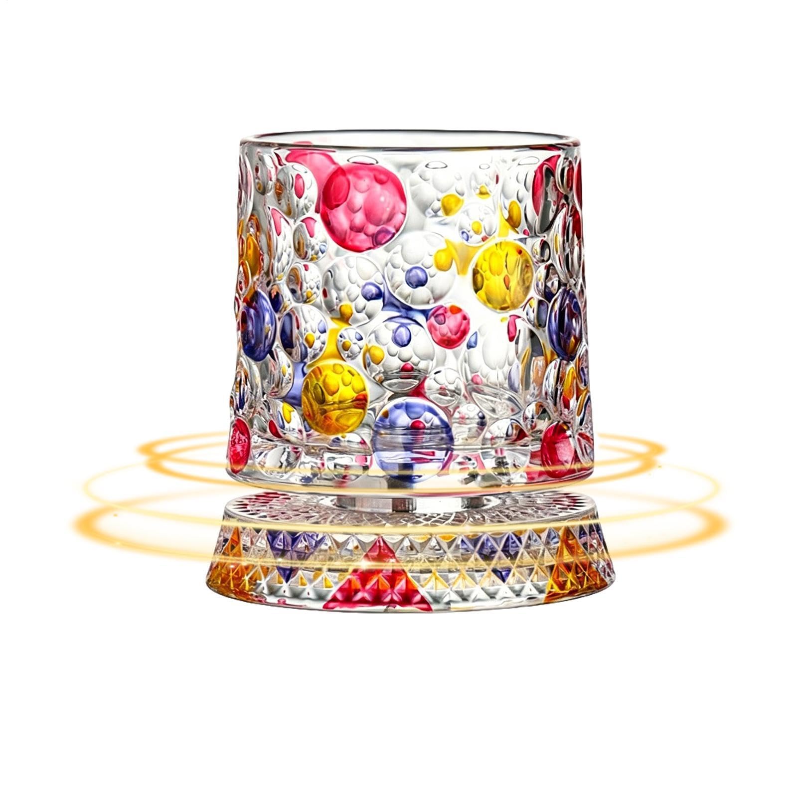 Gobelet en verre rotatif 360 pour animer vos soirées de dégustation de whisky et cocktail