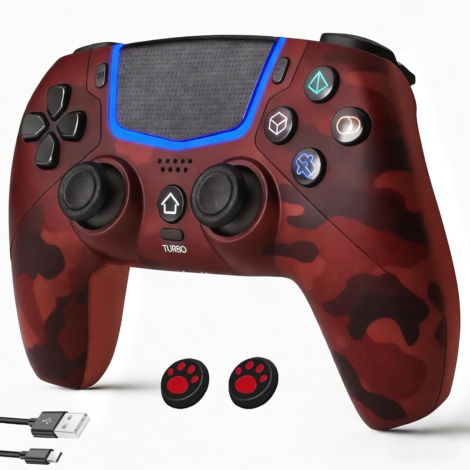 Linhugame Wireless Controller for PS5, Compatible With PS5/Pro/Slim/PC, Bluetooth Gaming Controller with Hall Joysticks/LED Channel Light/Turbo/6-Axis Gyro/Dual Motor/Touchpad/3.5mm Audio Jack/Speaker, Compatible With Original Charging Dock