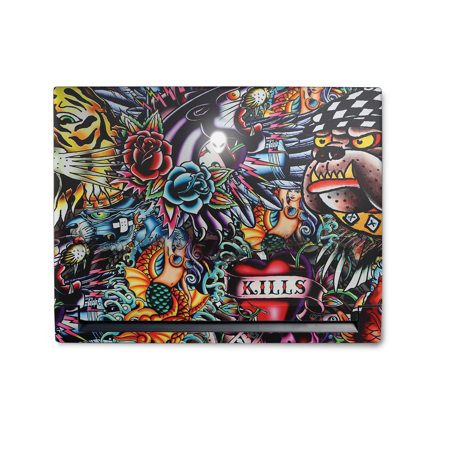 MightySkins Skin Compatible with Alienware M18 R1 (2023) Full Wrap Kit - Old School Tattoo | Protective, Durable, and Unique Vinyl Decal wrap Cover | Easy to Apply & Change Styles | Made in The USA