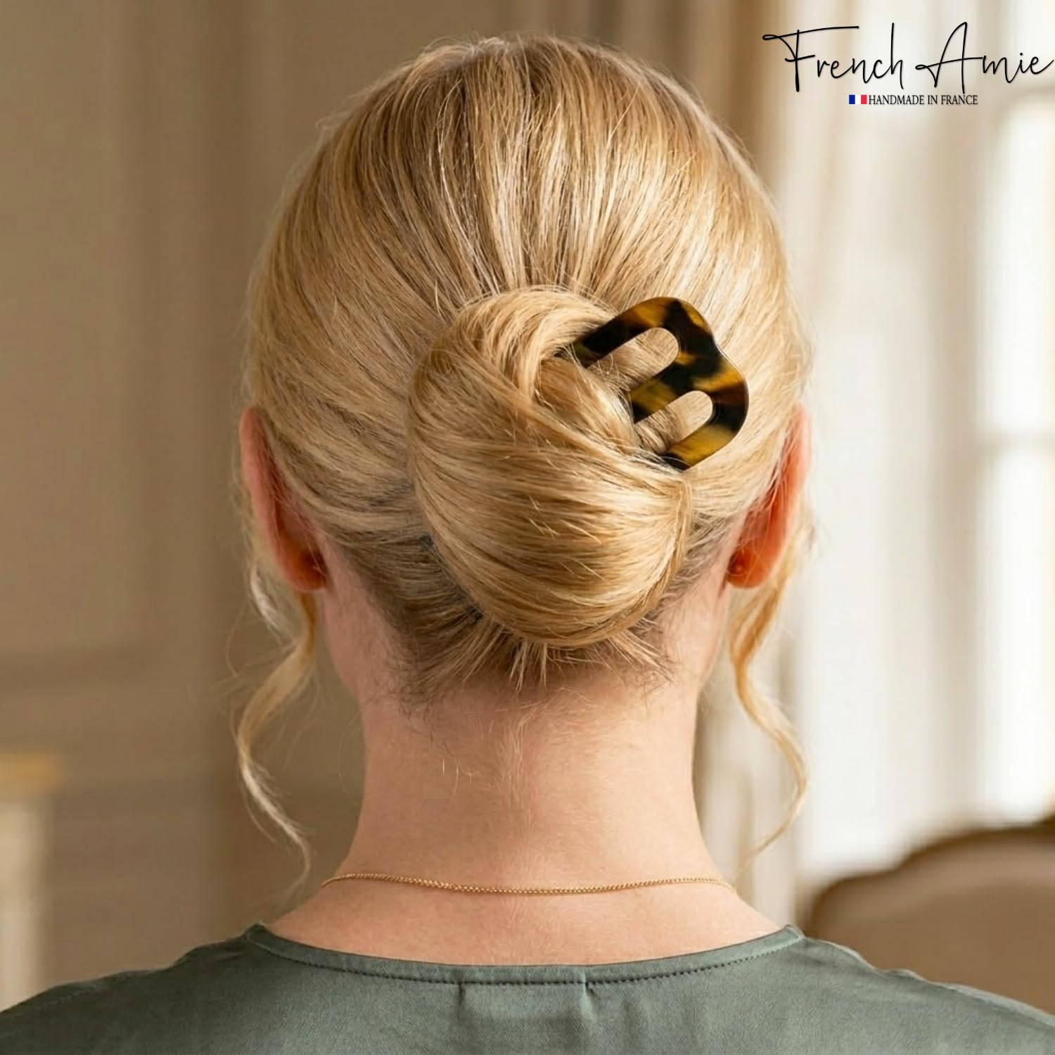 French Twist Stick Clip Hair Pins U-Shaped Bun Holder 