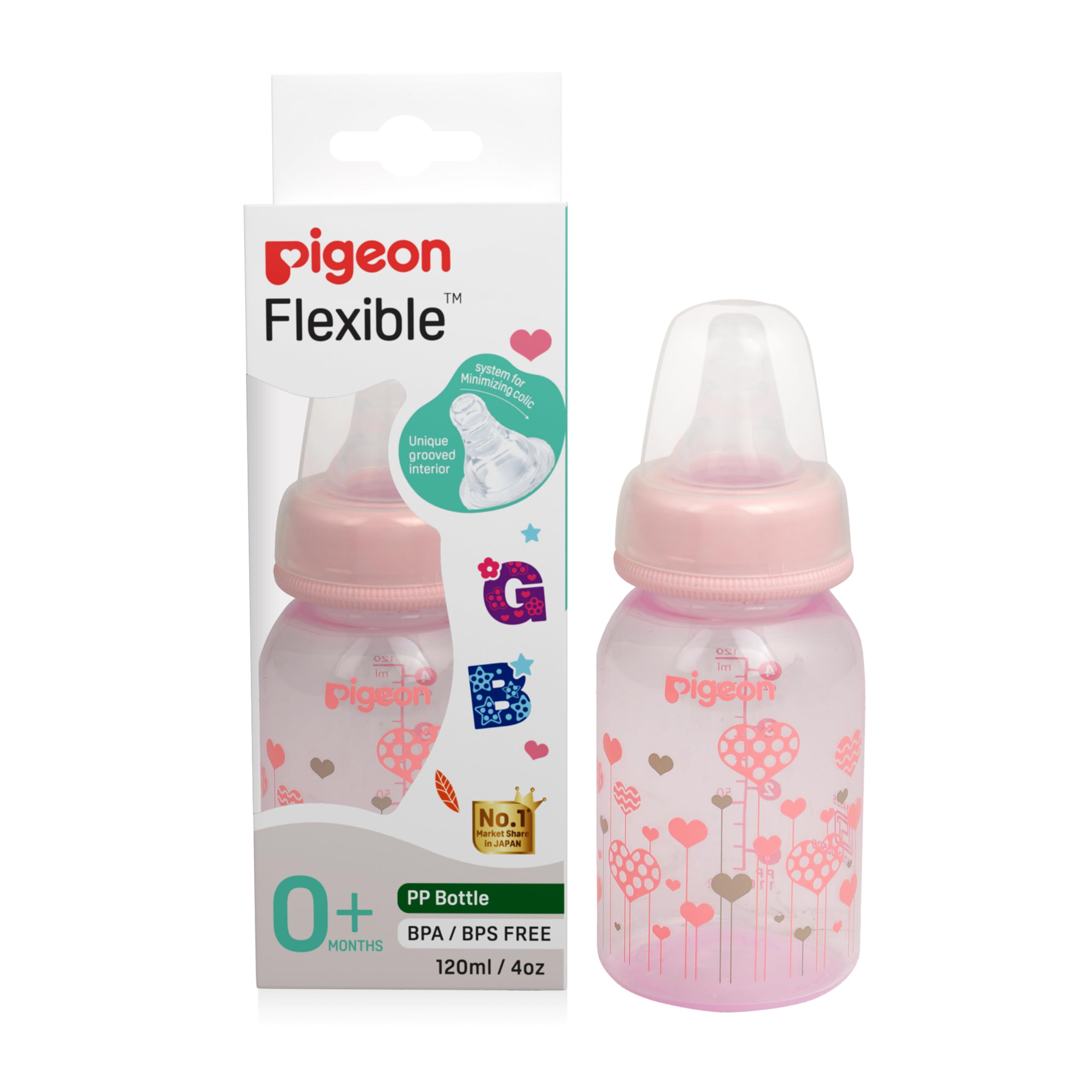 Pigeon Peristaltic Baby Nursing/Feeding Bottle RPP,For 0+ Month Babies,BPA Free,BPS Free,Pink,Abstract,120 ml-picture-22