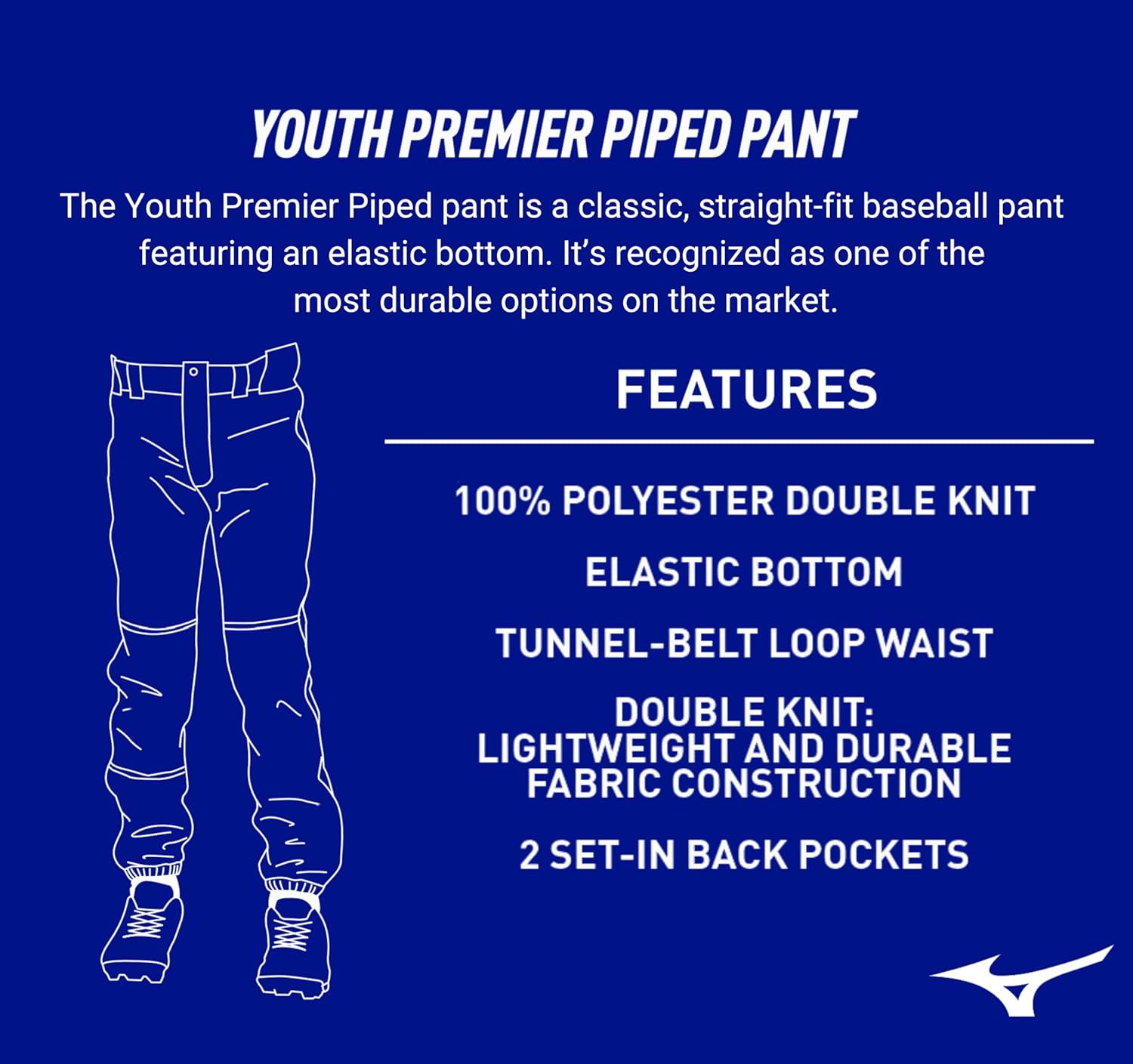 Mizuno Youth Premier Piped Baseball Pants - Image 5