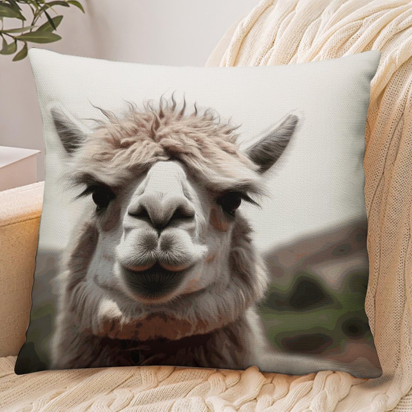 Fekiloot Style Funny Alpaca Llama Pillowcase Pillow Sham Pillow Case