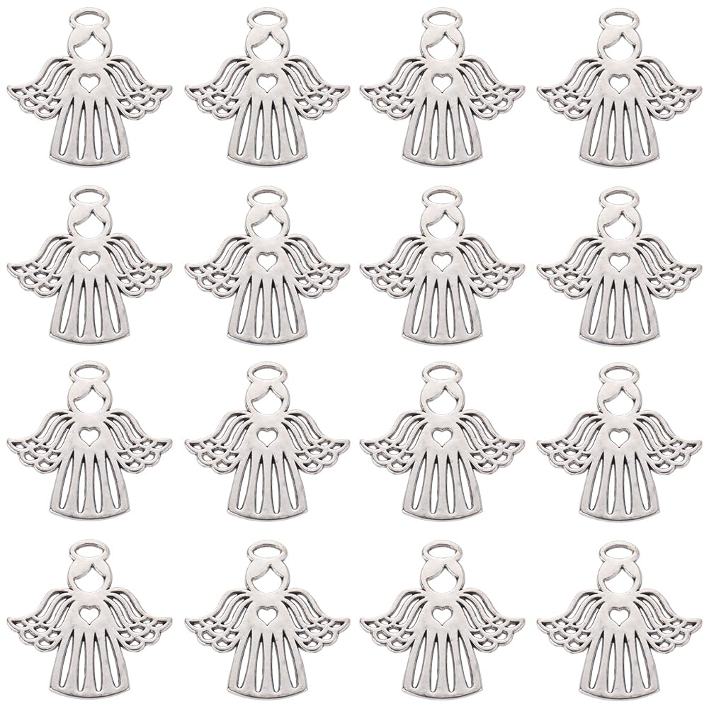 SUNNYCLUE1 Box 40-100Pcs Angel Charm Fairy Charms Lucky Winter Christmas Charm Bulk for Jewellery Making Charms DIY Bracelet Necklace Earrings Supplies