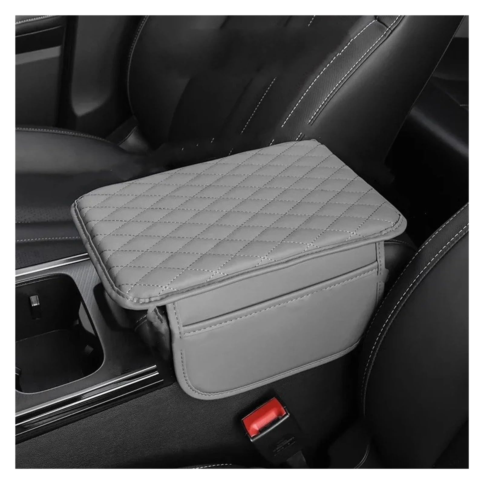 AWGNTQQ Car Armrests Universal Storage Bags Car Armrest Box With Padding Side Storage Bags Interior Decoration(Grey)