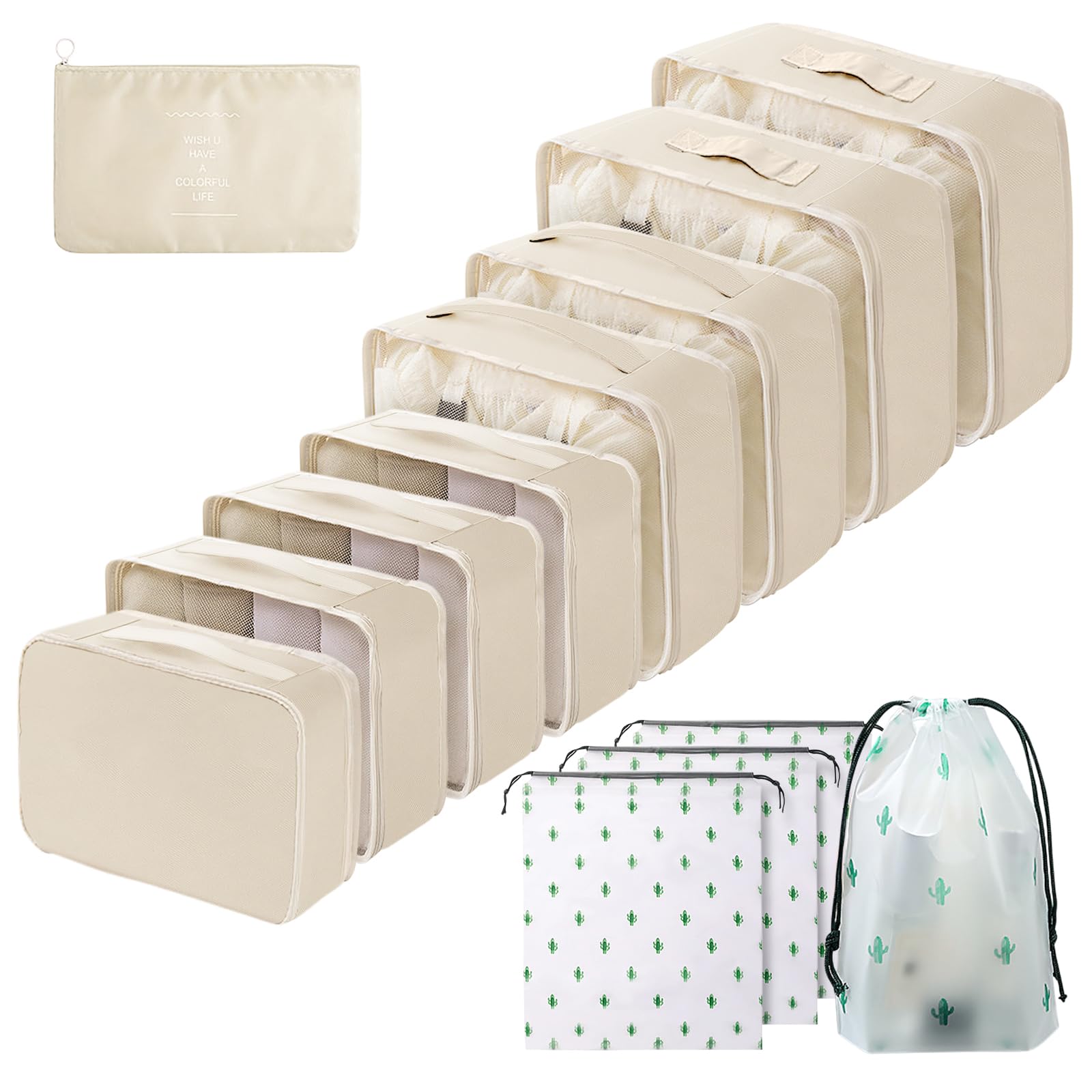 Koffer Organizer Set 13-teilig, Wasserdicht Packing Cubes, Multifunktionale Travel Packwürfel, Kofferorganizer Packtaschen für Koffer, Reise Organizer Set Mit Kleidertaschen
