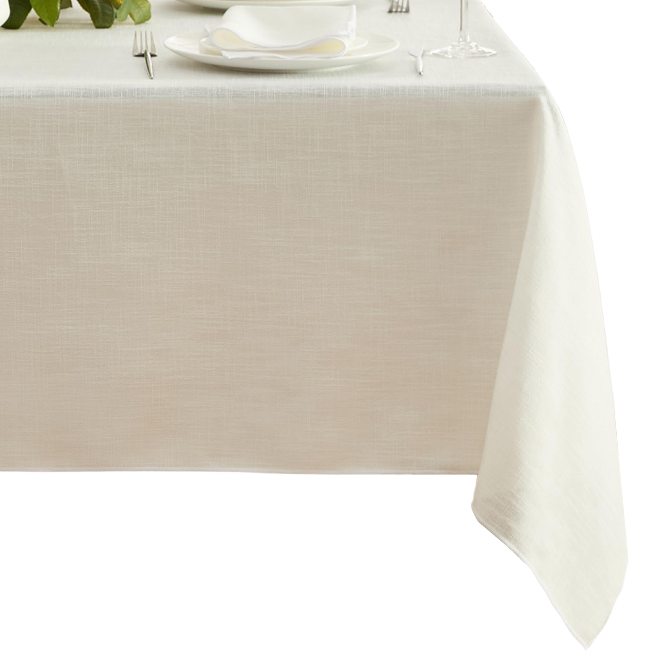 Elrene Home Fashions Villeroy & Boch Tischdecke mit klassischer bestickter Bordüre, Elegante Tischdecke für Esstisch, Hochzeiten, Veranstaltungen, Weiß, 152,4 x 365,8 cm, rechteckig