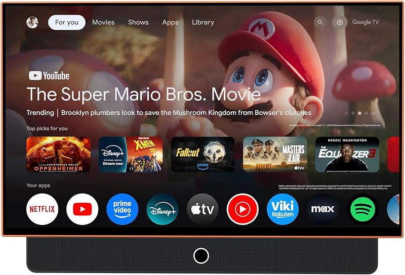 27-Inch Portable Smart TV with Battery Operated, 1080P FHD Smart TV OS, HDR10, Dolby Audio, Chromecast & Bluetooth, Ideal for Outdoor Viewing, RV Trips, Sports & Movie Nights (G27CF,Orange)