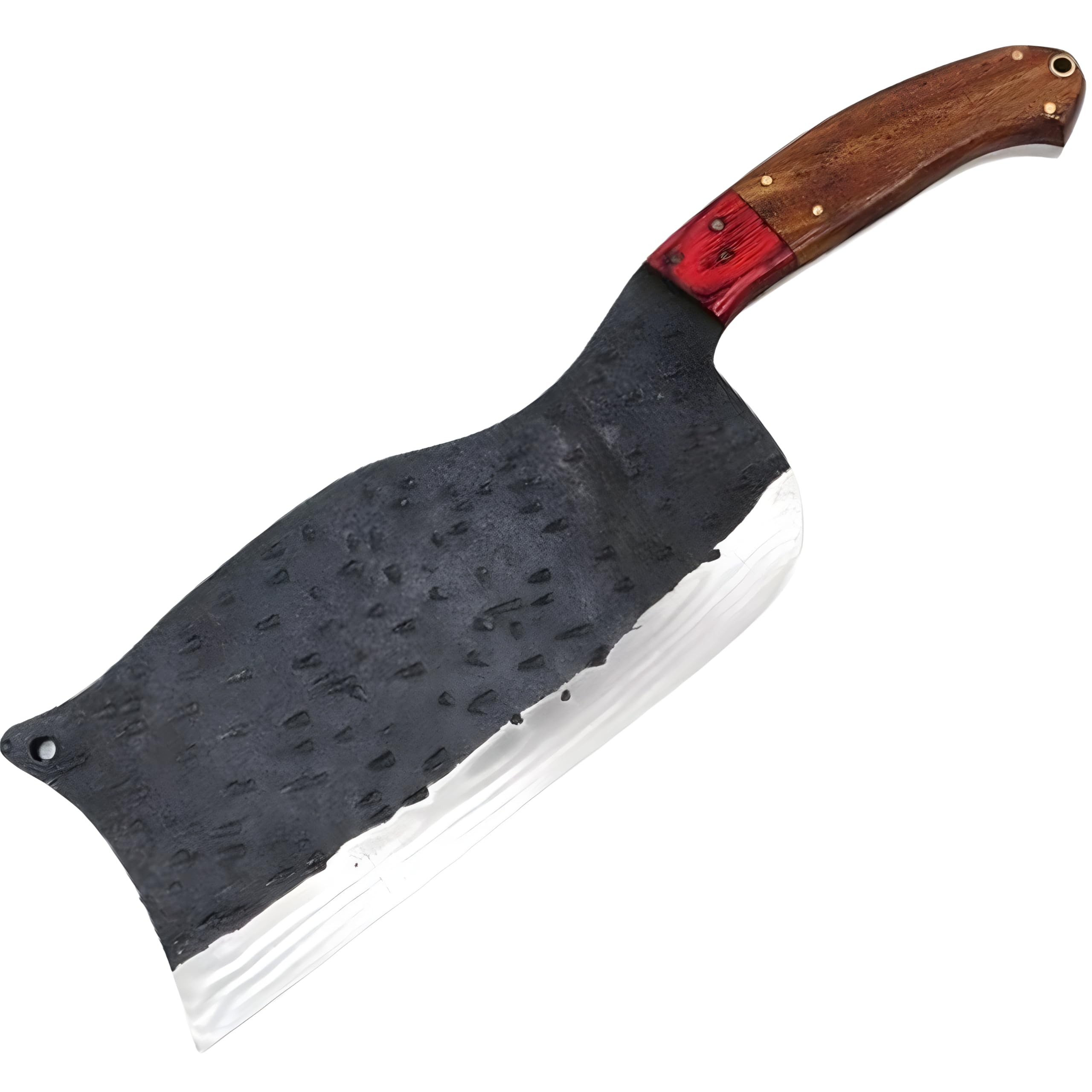 Old Ram Butcher Knife Handmade Forged Kitchen Chef Butcher Cleaver with Leather Knife Sheath