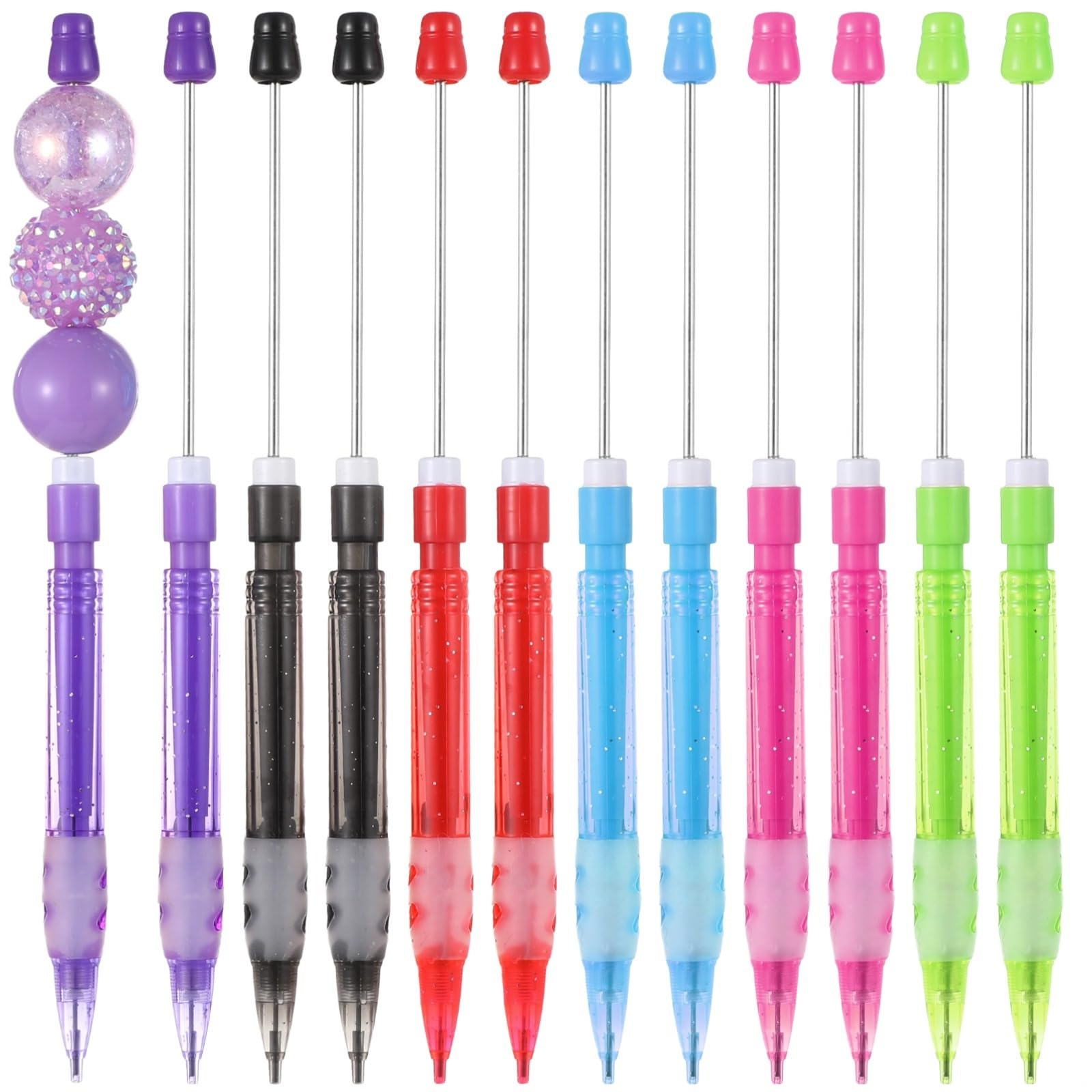 Mehrfarbige Mini-Druckbleistifte, 0,7 mm, Perlenstifte, 12 Stück, kleine Druckbleistifte zum Skizzieren, Schreiben, Basteln, DIY