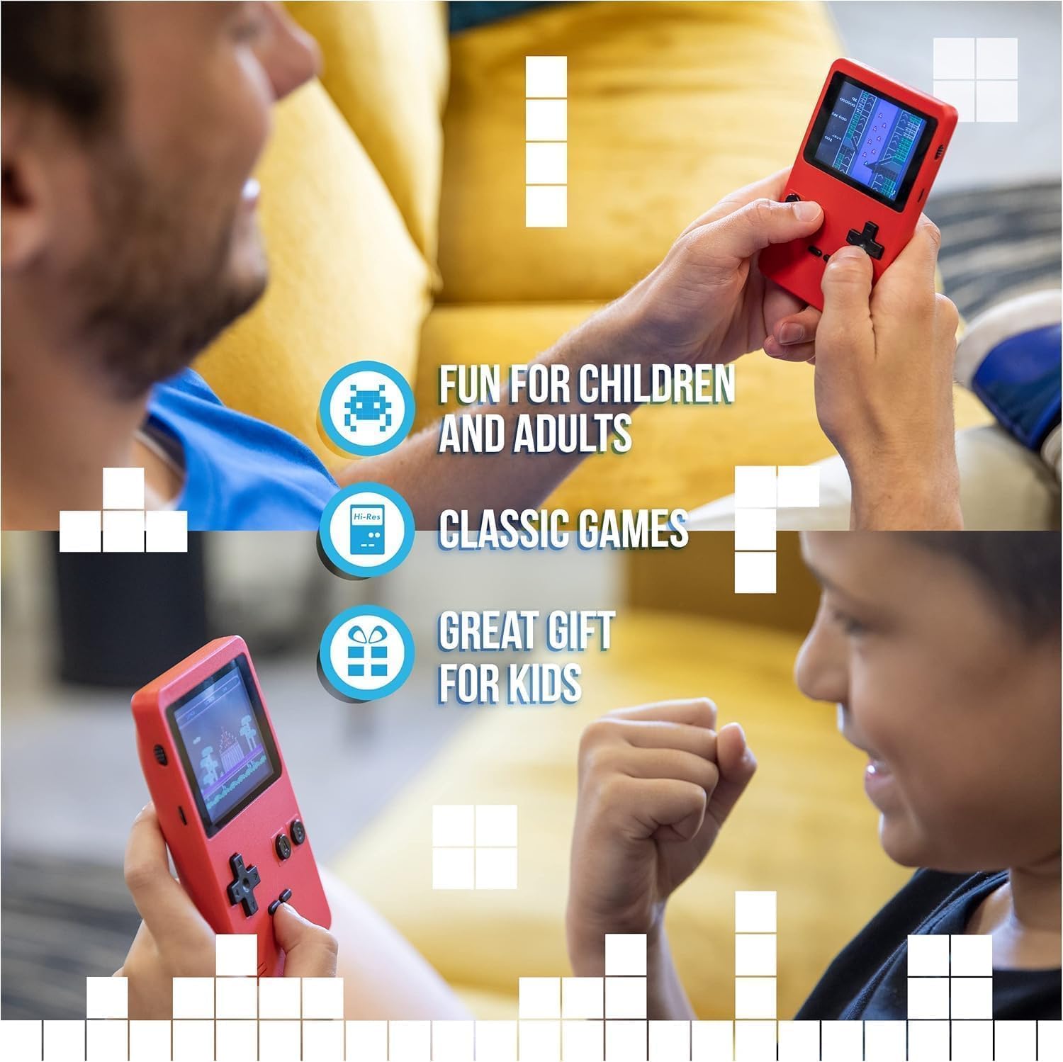 Console Portatile con Giochi Arcade | Mini Console di Giochi Retrò | 400 giochi in 1 | Portatile ogiochi Classici regalo natale | Super Console Retrò Game per Bambini e Adulti ROSSO