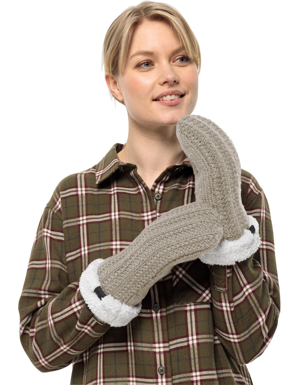 Jack Wolfskin Women's Highloft Knit Mitten W Gloves, Dusty Grey, S, Dusty Grey, S