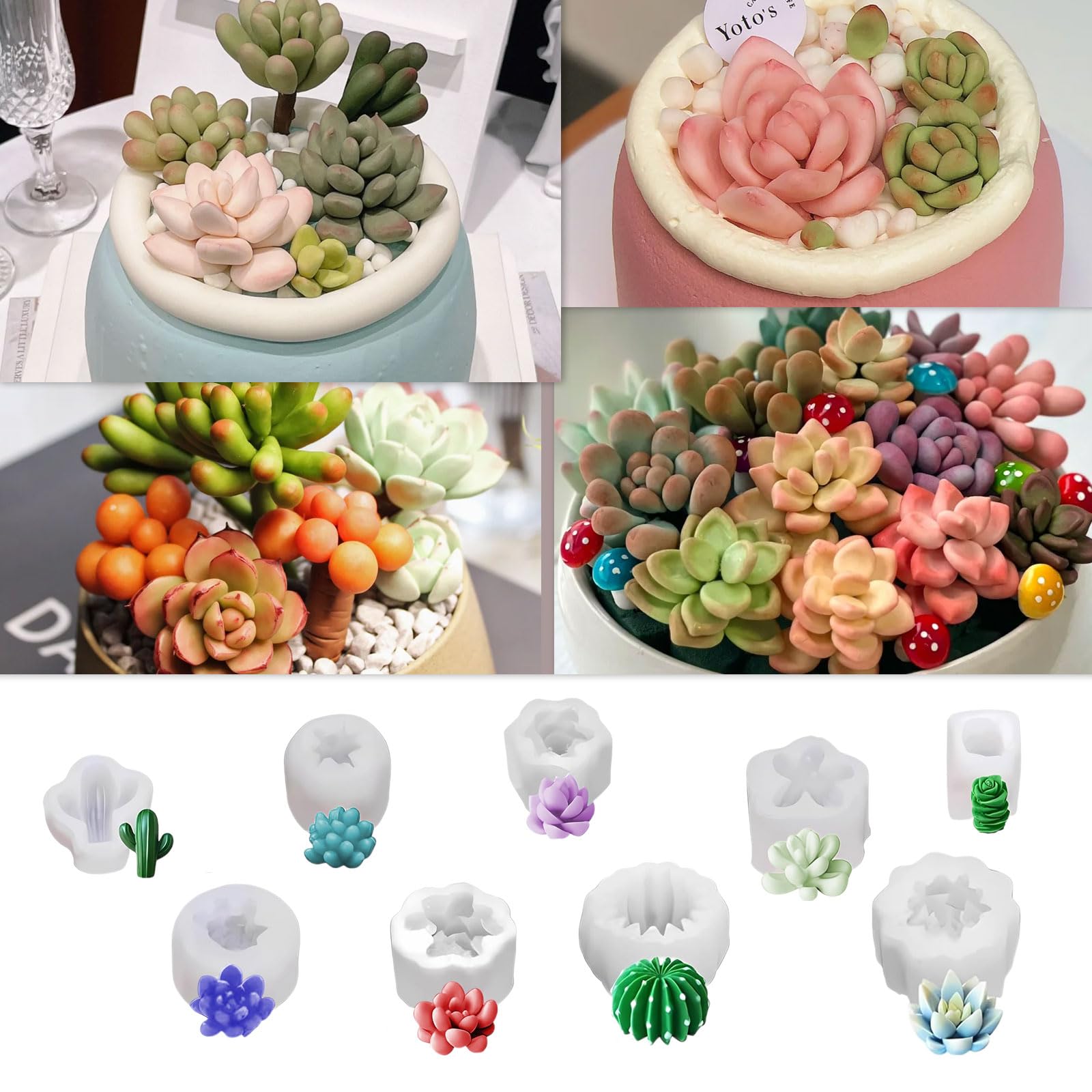 Hurifeng Silikonformen Set - 3-teilig Für Sukkulententöpfe & DIY Kerzen