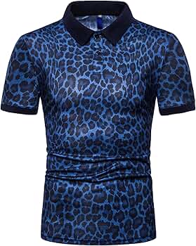 LEOPARD JACQUARD KNIT POLO SHIRT【BLUE】 LEOPARD JACQUARD KNIT POLO SHIRT【BLUE】 Leopard - Teal - Men's
