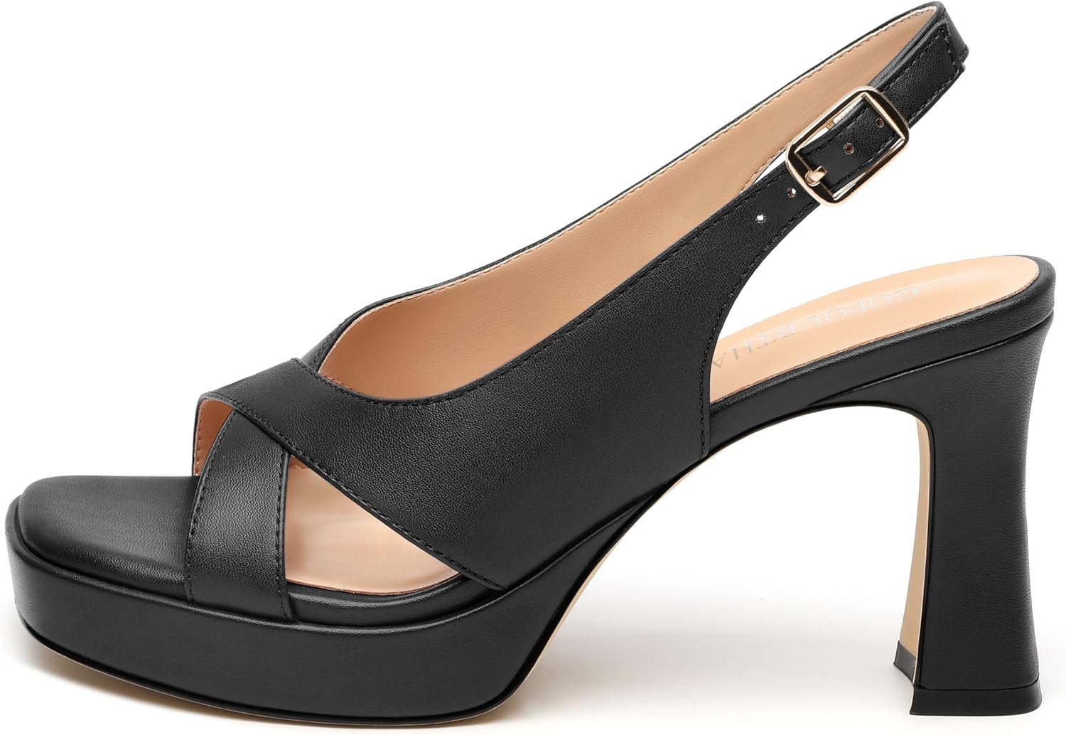 Platform Heels for Women 3.2 Inch Chunky Block Heels Sandals Open Toe with Slingback Ankle Strap Wedding Party Dress Comfortable Shoes - Image 2