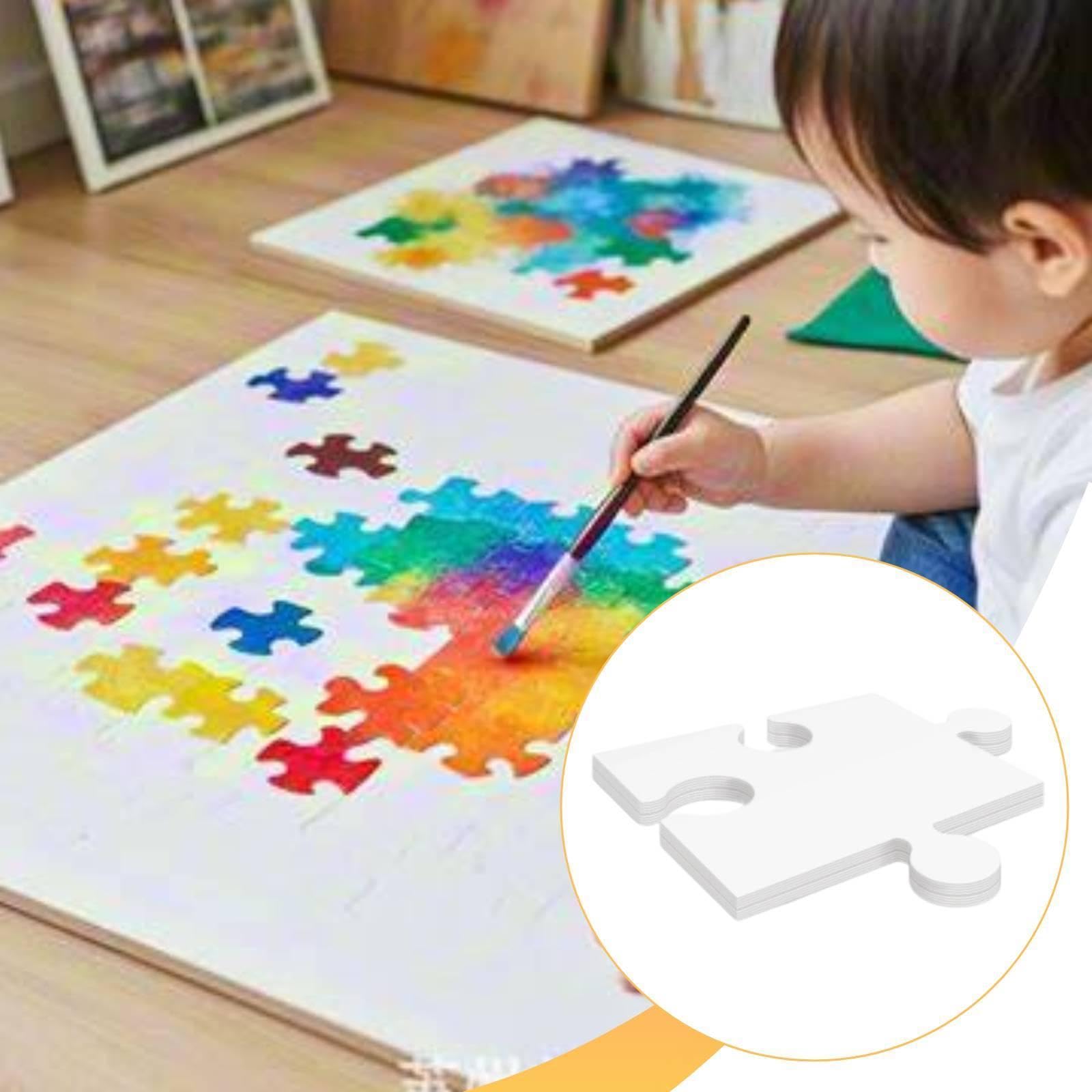 24 weiße, Leere Puzzles aus Karton (30,5 cm x 28 cm) mit glatten Kanten, ideal für Bastelprojekte und kreatives Gestalten.