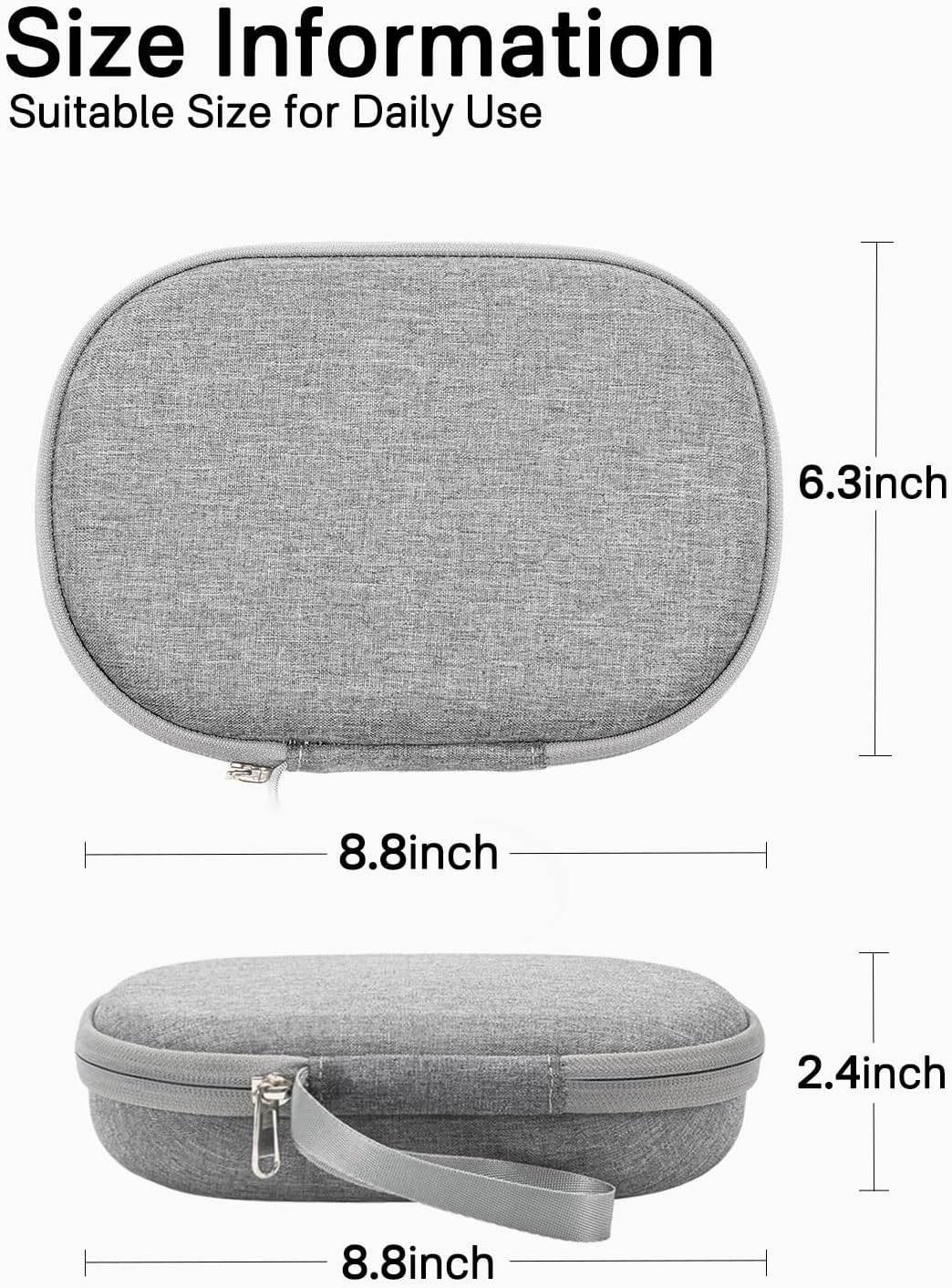 RAIACE Hard Storage Case Compatible with Bose QC 45 II, QC 35 (Series II), QC35, QC25 Headphones and Accessories, Protective Carrying Bag. - Grey (Grey Lining) - Image 3