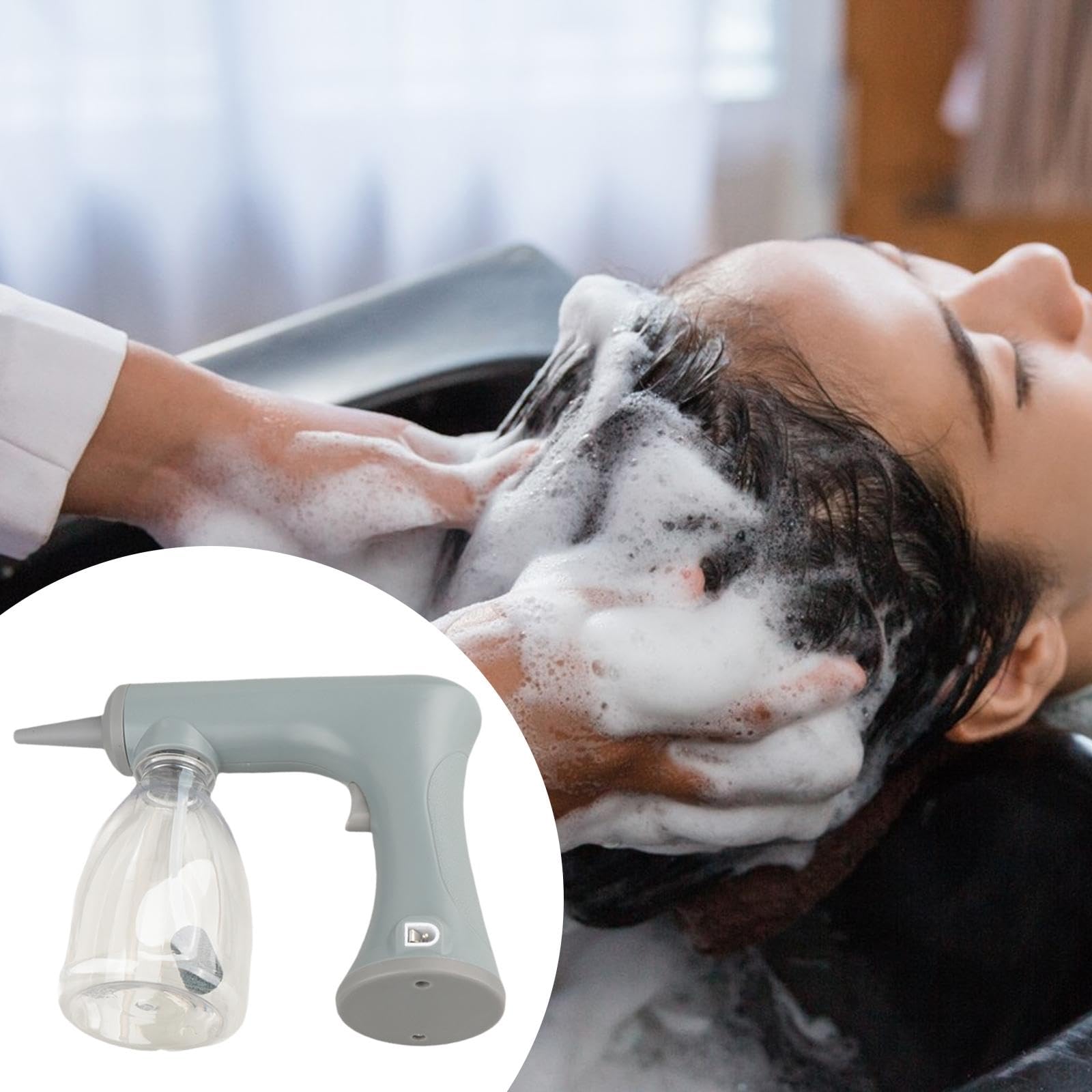 Dauerwellen Schaummaschine, USB Aufladung, Elektrisches Blasengerät, Einfach zu Verwenden, Gleichmäßig Heißer Schaum, Schaummaschine für Den Heimfrise, Grau 300ml