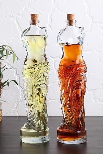 Miniatura 3 de POLENArt Venus - Decantador de licor con tapón de corcho, decantador de whisky en forma de mujer, jarra de vino de vidrio grueso duradero, 27 onzas,