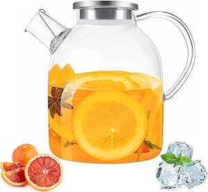 Praktische Wasserkaraffen Aus Acryl - 2 Stück Mit Edelstahldeckel, Perfekt Für Kühlschrank & Party