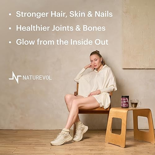 Miniatura 5 de Polvo de péptidos de colágeno múltiple  Tipos hidrolizados I, II, III, V, X con biotina, vitamina C y ácido hialurónico  Soporte para cabello, piel