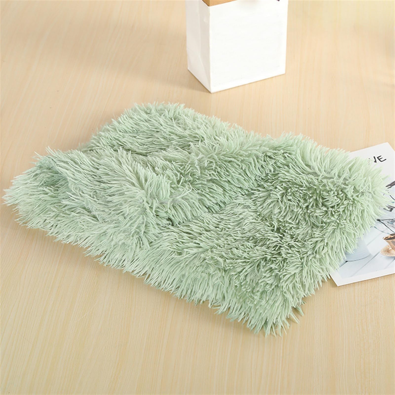 Wokuaile Puppy Blanket Pet Soft Fleece Dog Blankets Fluffy Warm Cat Kitten Throw Plush Washable Reversible for Large Medium Small Dog Green, 54 x 78 cm