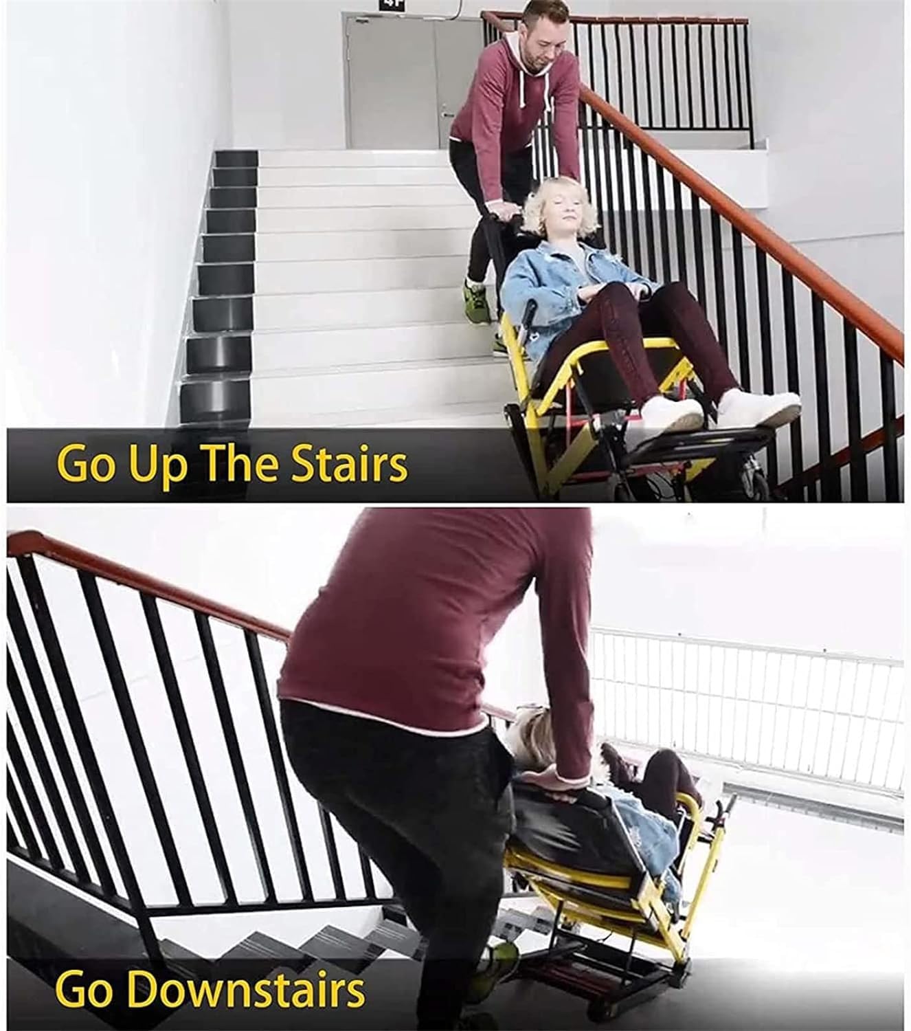Salvaescaleras Para Personas Mayores,Elevadores De Escaleras Eléctricos,Silla De Ruedas Para Subir Escaleras Con Orugas,Escalera De Silla Portátil Plegable,Carga 165 Kg/364 Lbs A,Pilas incluidas