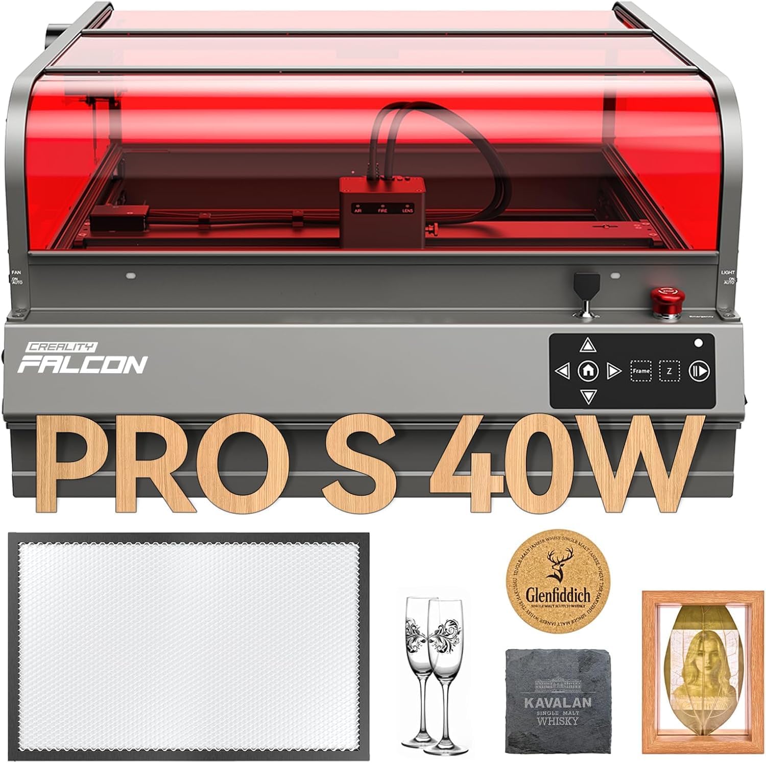 3IDEA Creality Laser Engraver Faclon2 Pro S 40W Desktop Diode Laser Cutter and Engraver Machine with Enclosure,Smart Camera,Air Assist,Engraving Machine for Wood Acrylic Leather Stone Metal-picture-17