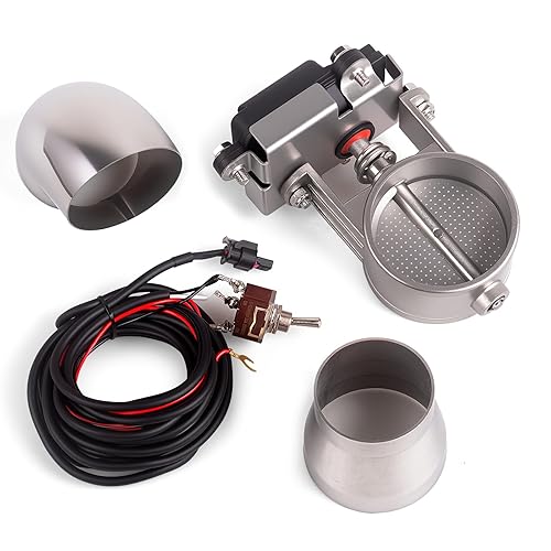 Universal 2.5 Inch Electric Exhaust Cutout with Elbow Valved Muffler