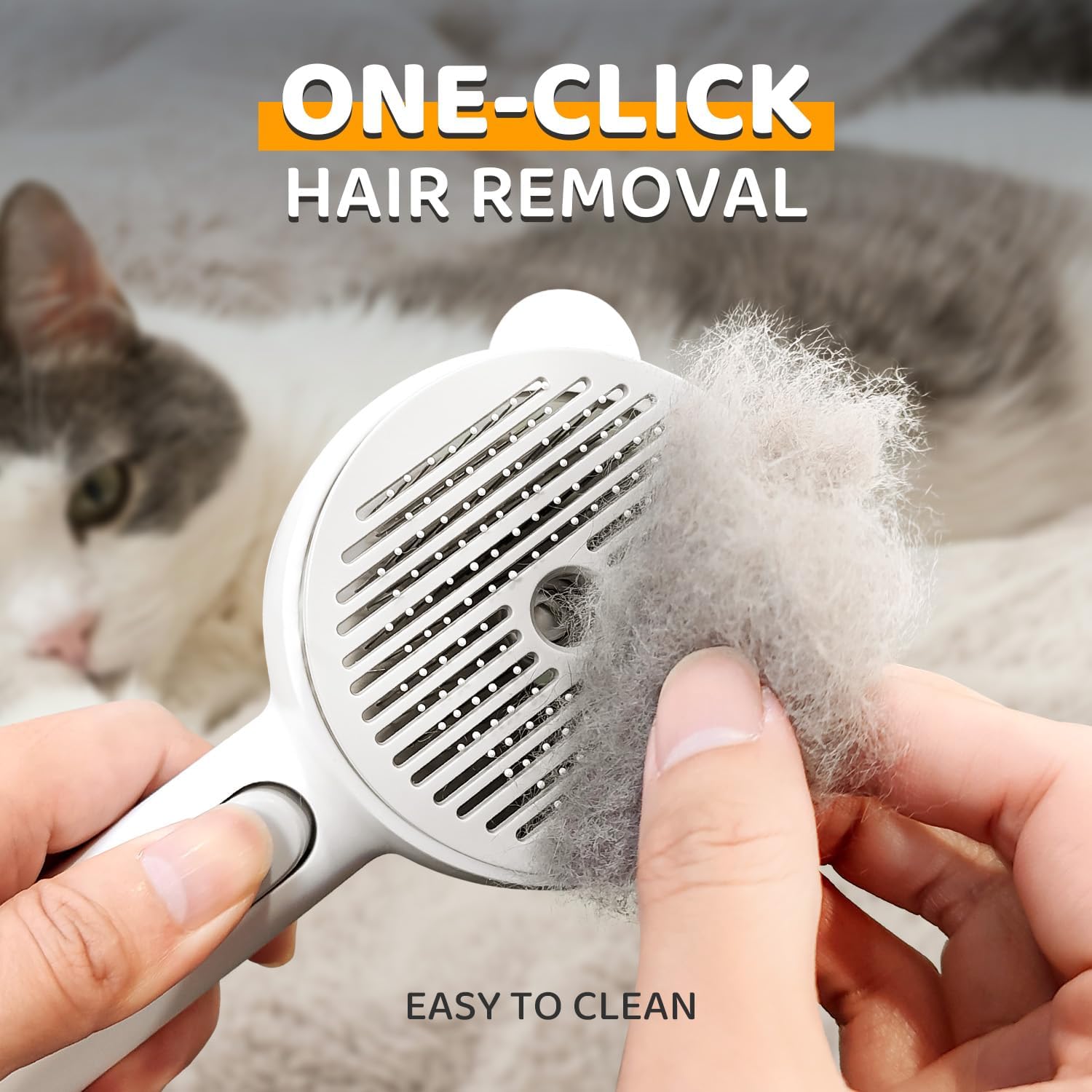 Cat Steam Brush, Self Cleaning Pet Spray Hair Removal Comb with Release Button, 3 in 1 Cat Brush for Indoor Cats for Shedding, Waterproof Pet Grooming Brushes for Long Short Haired Dogs Cats - image 6