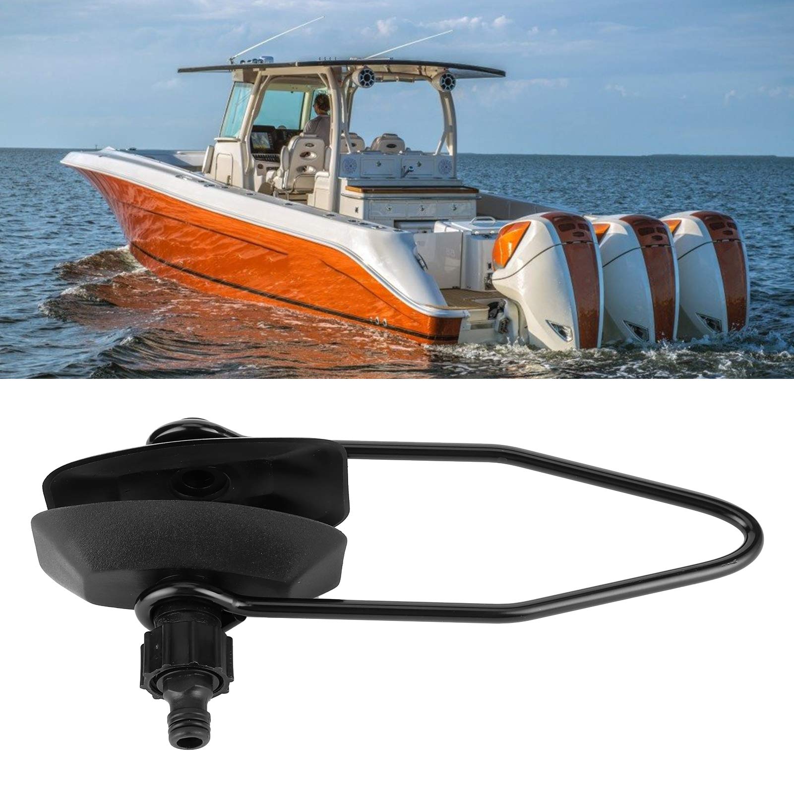 Rectangular Outboard Motor, Large Outboard Water Flush Rectangular Earmuffs JMFLR125 for Ship Engine (Black