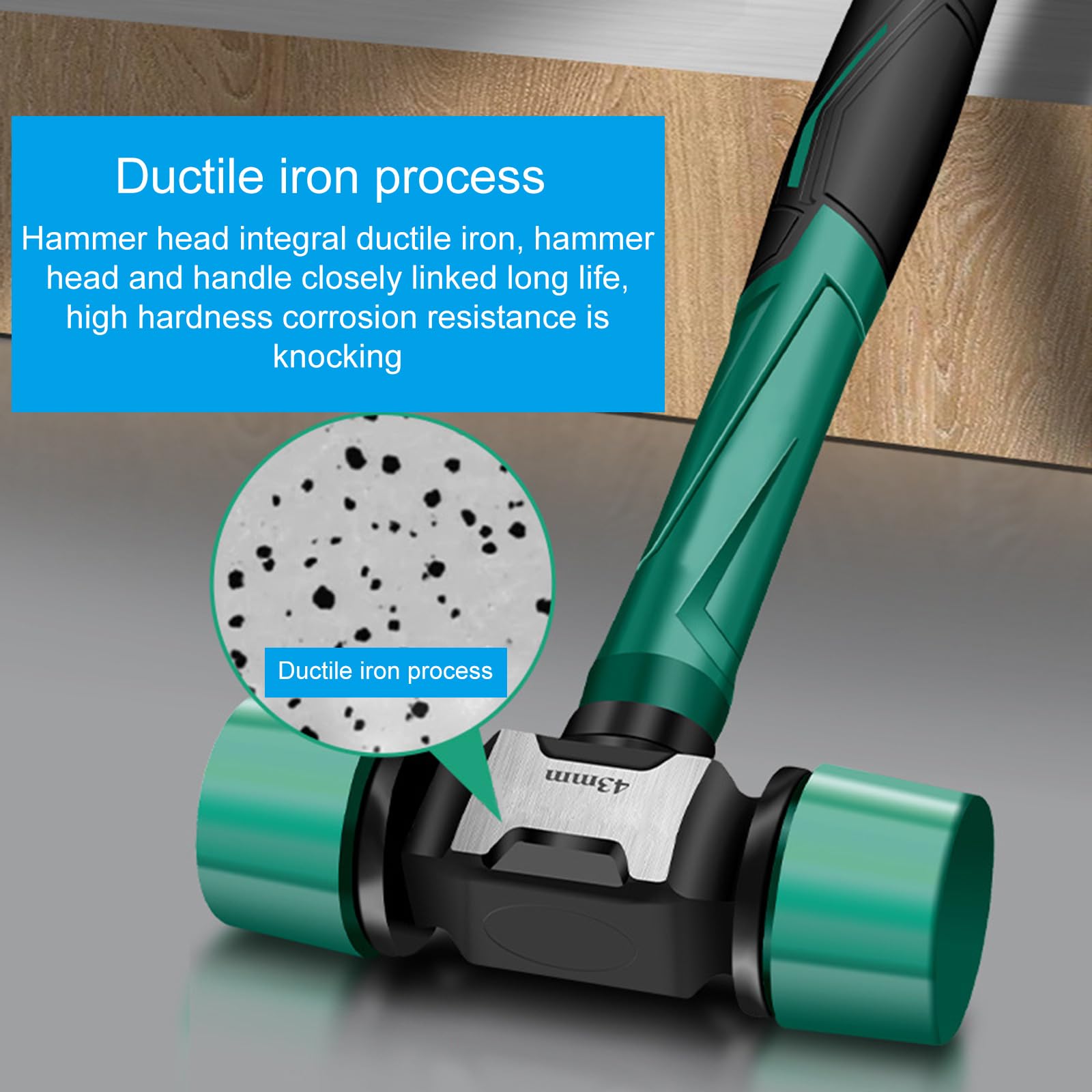 Martillo de goma ergonómico multifuncional antivibración, profesional