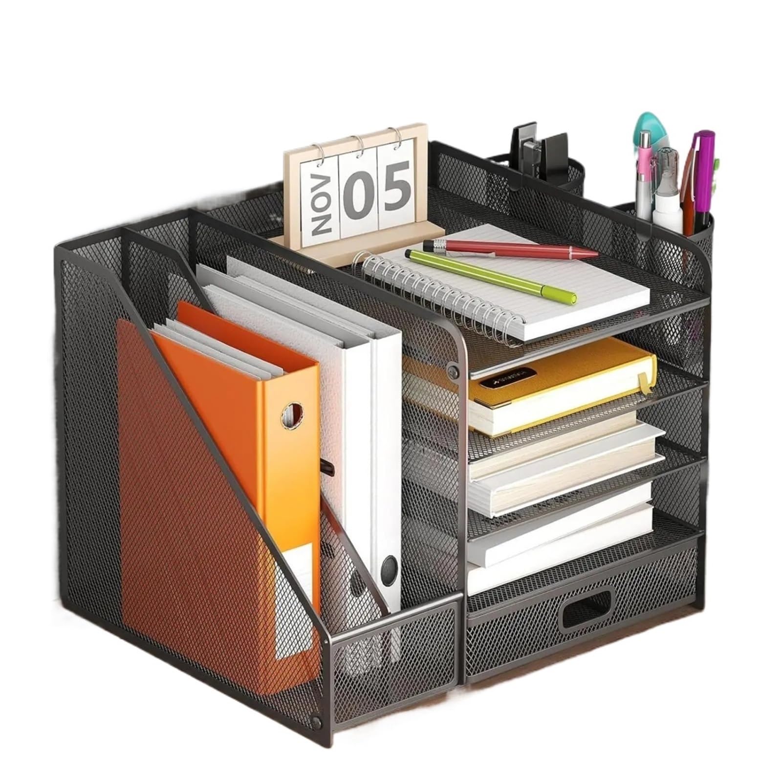 organisateur bureau Desk Drawer Organizer Mesh Tabletop Stationery File Holder Storage 5-Tier Document Art Supplies Container for Cosmetics