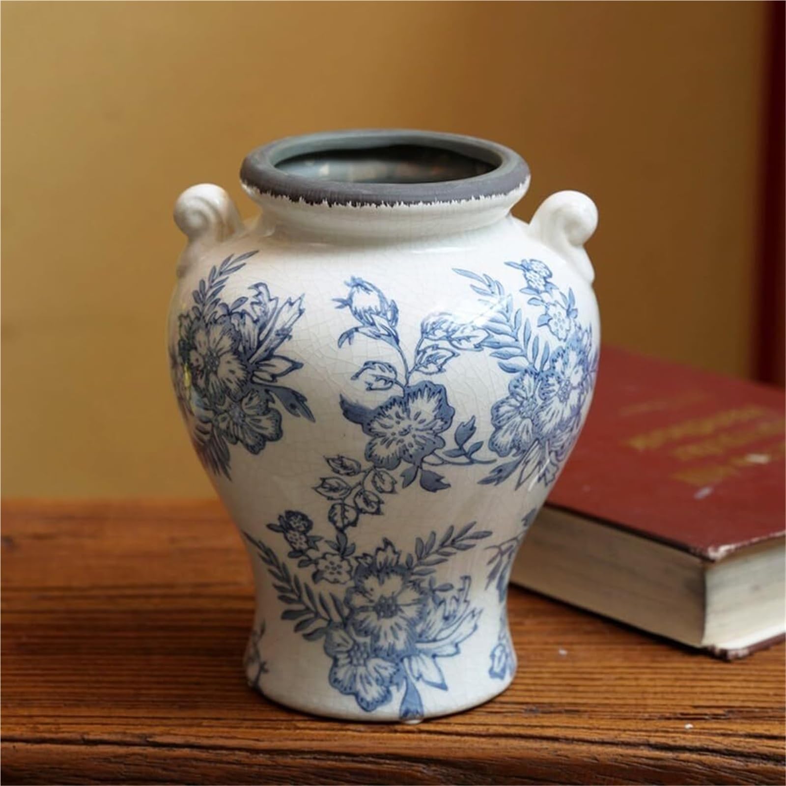 Vase à fleurs en céramique pour décor de salon et étagère de ferme chaleureuse