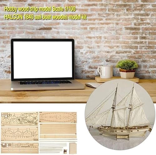 Miniatura 4 de Kits de barcos de madera para construir para adultos, kit de modelo de barco de madera, escala 1/100, kits de barcos de vela de madera para