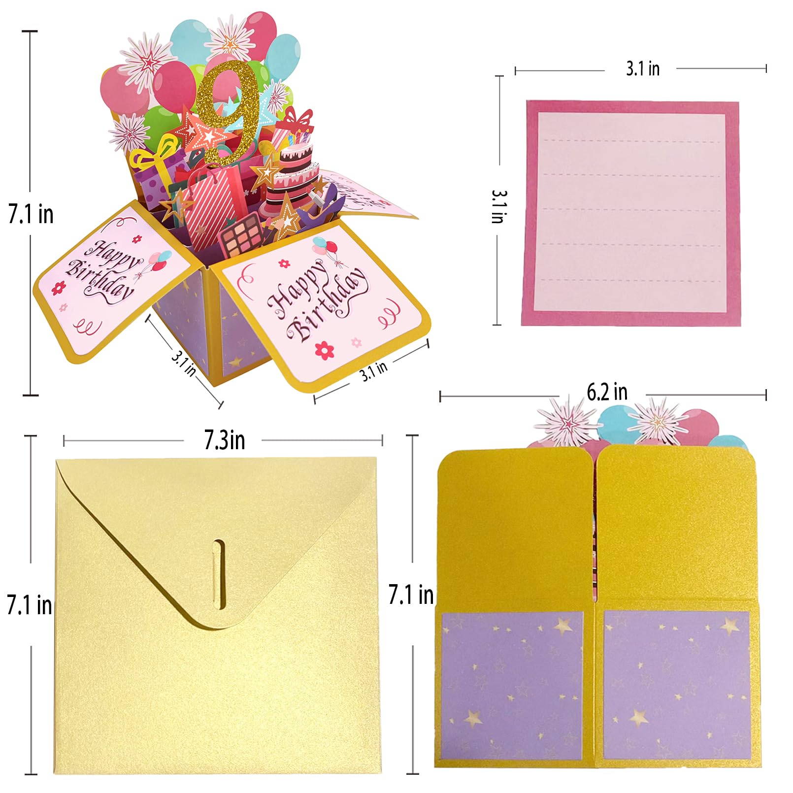 YianHien 9th Birthday Card Boy, 3D Pop Up Birthday Card For 9 Year - View #5