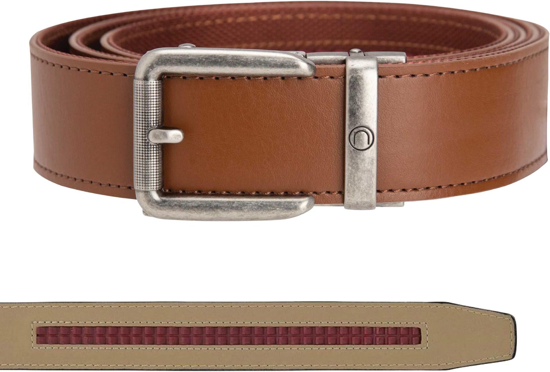 Rogue EDC Tactical Leather Belt – 1.5" Strap, Nylon Backing, Distressed Nickel Buckle – Discreet Stylish CCW Belt