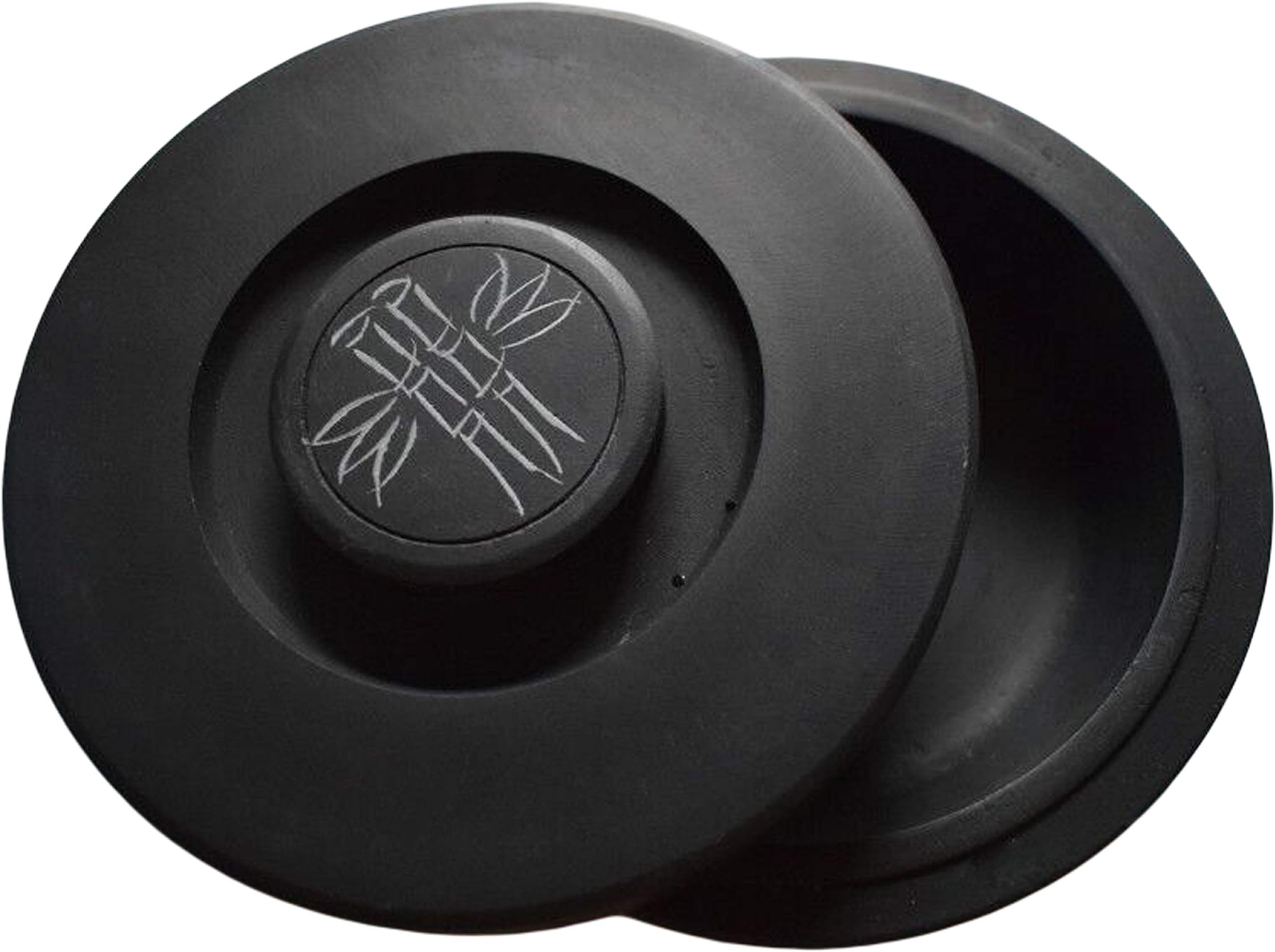 4" High Grade Chinese Duan Yan Inkstone Inkslab Ink Stone Chinese Calligraphy/Sumi Drawing/Kanji Ink Well with Cover (White Bamboo)